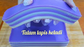 Talam Lapis Keladi @ Kuih Lapis keladi Sukatan Cawan Lembut,Gedik, Kenyal Dan Tip Versi Kak Ani