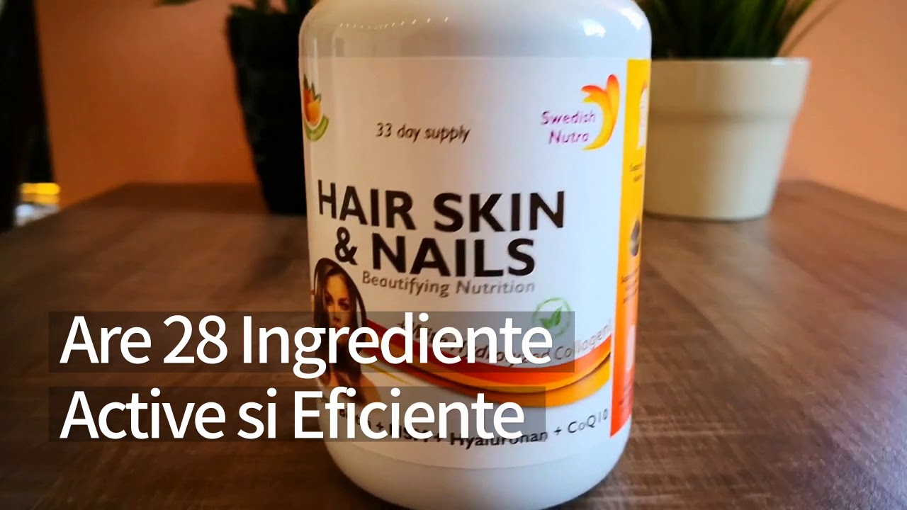Hair Skin & Nails cu Colagen Lichid 1000mg si 27 Ingrediente– Formula pt Par, Piele, Ten, Unghii