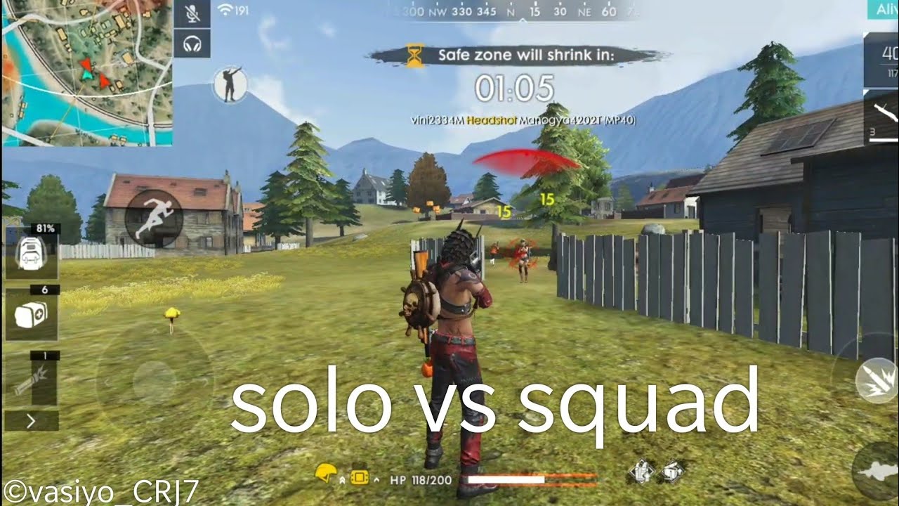 SOLO VS SQUAD IN RANK MATCH //FREE FIRE BATTEL GROUND ... - 