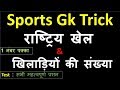 Sports GK Trick :  राष्ट्रिय खेल  और  खिलाडियों की संख्या