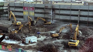 Montreal Airport multi-level parking lot demolition for $2.5 Billion expansion project