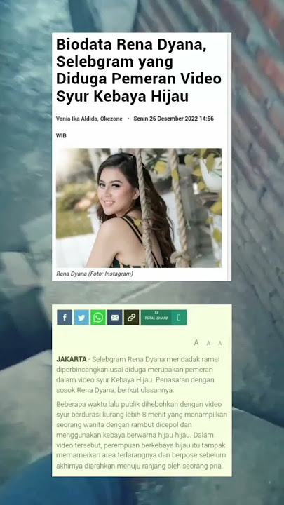 Rena Dyana di duga pemeran kebaya hijau 😱 #shorts