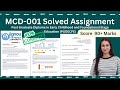 MCD-001 Solved Assignment 2024 PGDECFE IGNOU Level Up Learning Simran Gumber