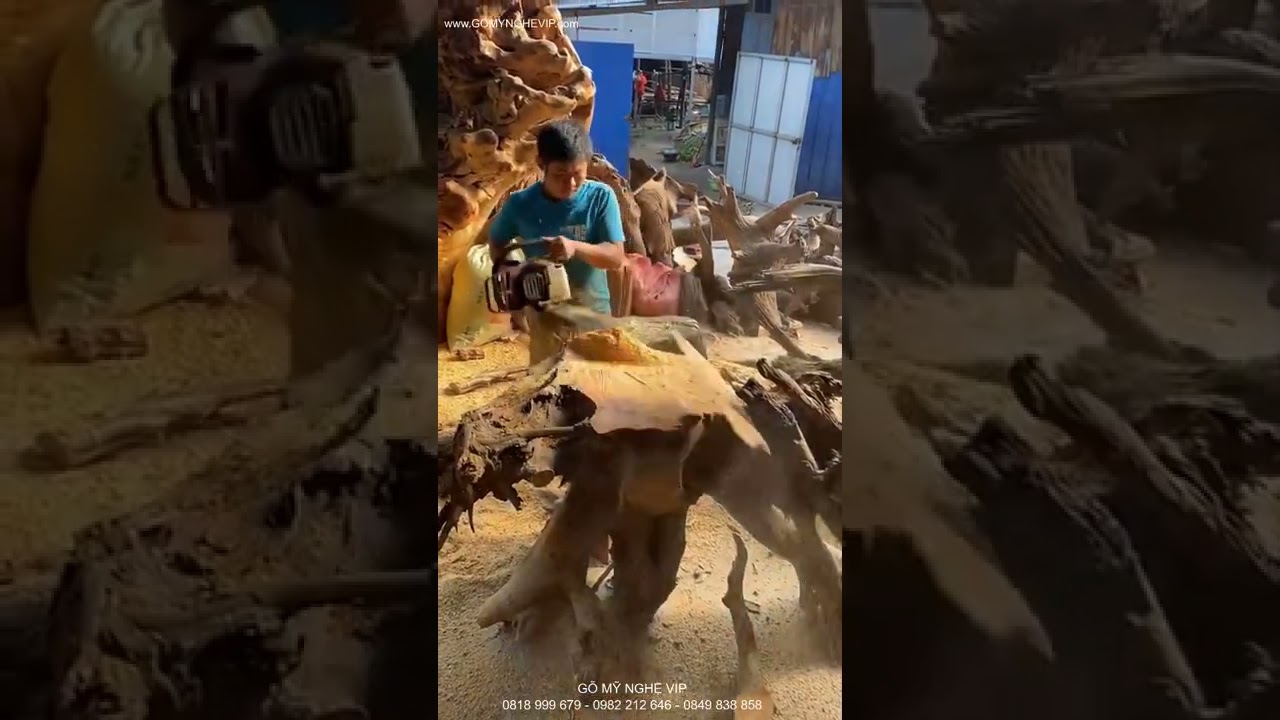 Nghệ Thuật Điêu Khắc Tượng Gỗ | Bàn Trà Gấu Trúc | Gỗ... - youtube