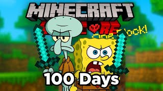 I Survived 100 Days on Hardcore Minecraft One Block as SpongeBob