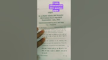 mdu questions paper Public Administration 4th semester MA #mduquestionpaper #mdu
