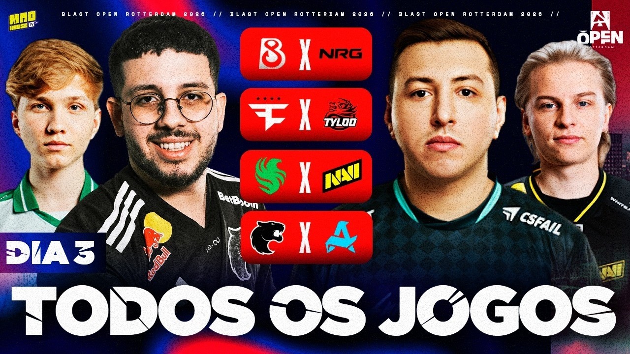 FURIA X AURORA - BLAST OPEN ROTTERDAM 2026 (DIA 03) - PARTE 2 - AO VIVO !jogoscs !social !formulario