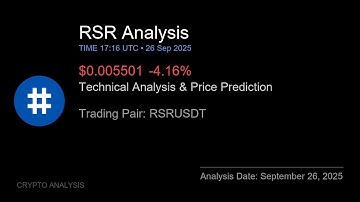 RSR (RSRUSDT) Technical Analysis - Price Prediction & Buy or Sell September 26, 2025