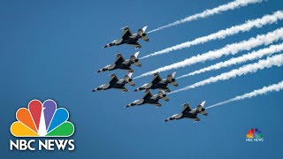 Navy Blue Angels, Air Force Thunderbirds Salute COVID-19 Responders With Flyover | NBC Nightly News