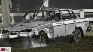 Markham Fair 2023 Stock Compact Demolition Derby.  RWD Volvo Diesel! In car #45 Dan Scheerer