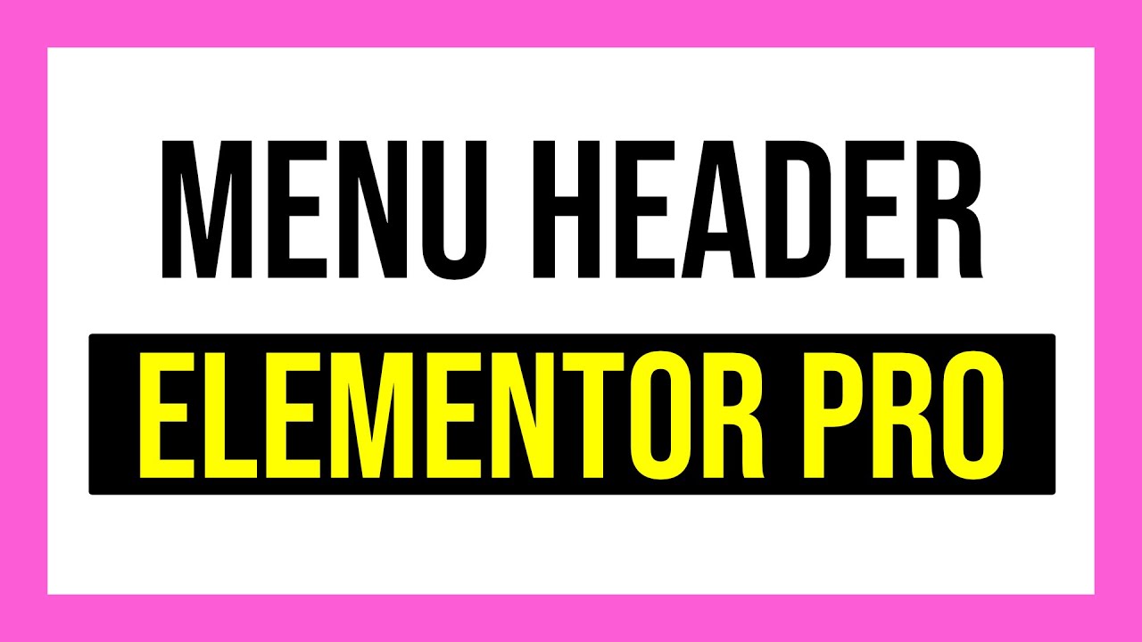 Crear un menu header con Elementor Pro paso a paso - YouTube