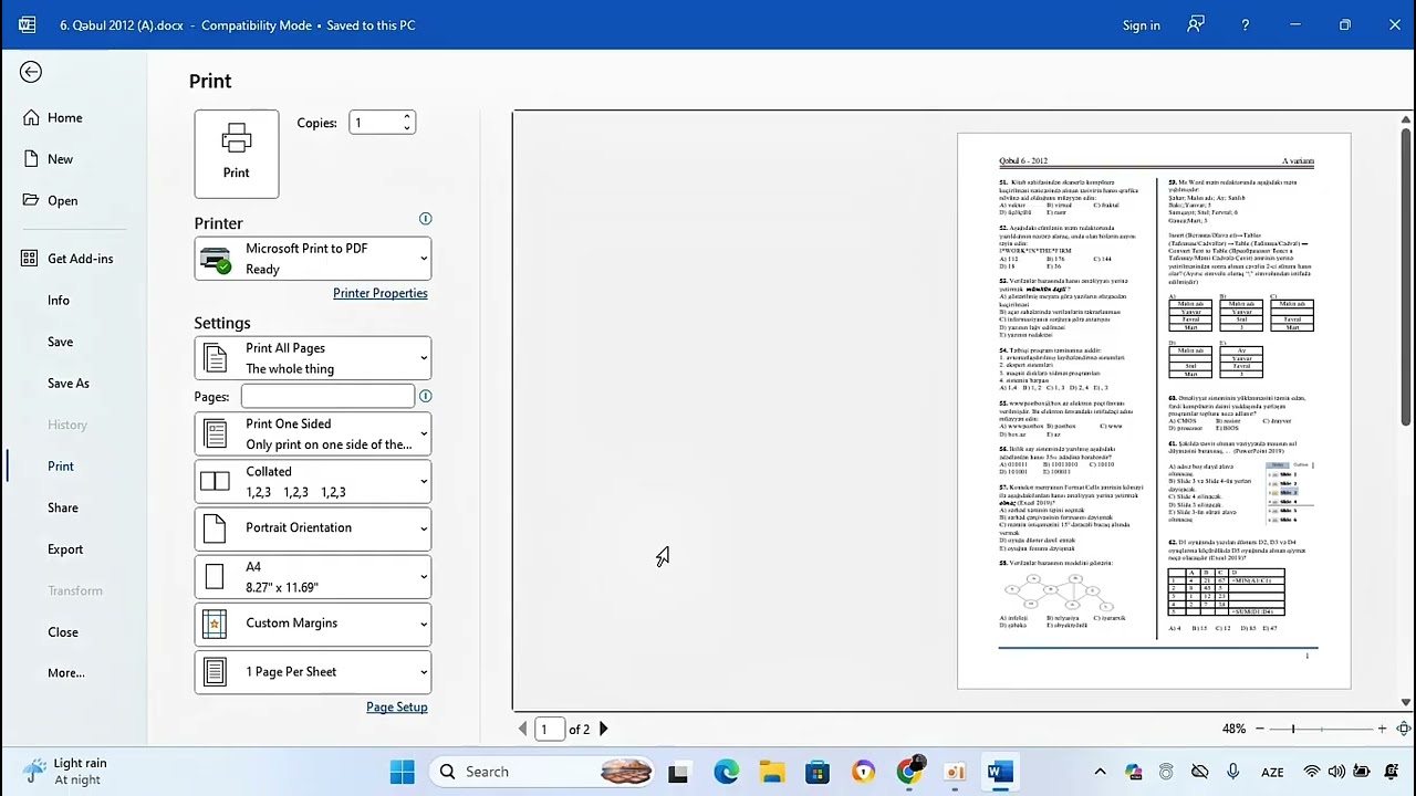 Ms Word proqramı haqqında ümumi məlumat 