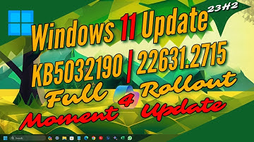 Windows 11 | November- 2023 | Patch Tuesday Update | KB5032190 | 22631.2715