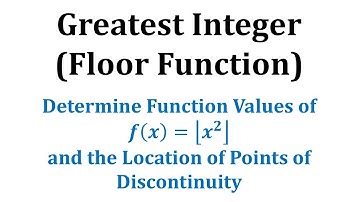 Evaluate a the Greatest Integer X Squared and Determine Where It Has Discontinuity