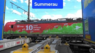 Summerau: SETG Vectron 193 839 mit Holzzug, 10Jahre DB Cargo Czechia 193 611, SETG Autos, S3🔁Budweis