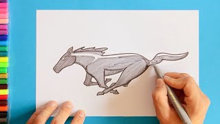 How to draw Ford Mustang Logo