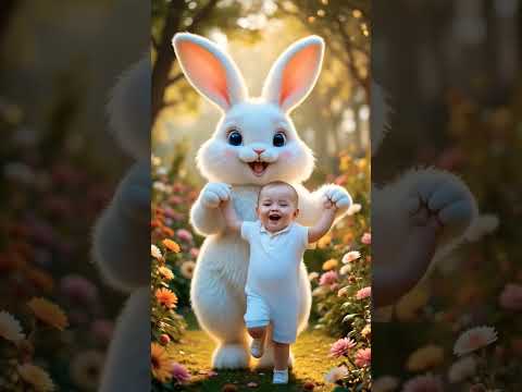 البيبي الشقي مع الارنب  