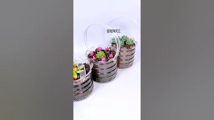Plastic bottle are turned into flowers pots "decorate flower" part 76 #shorts #diy #easy #design