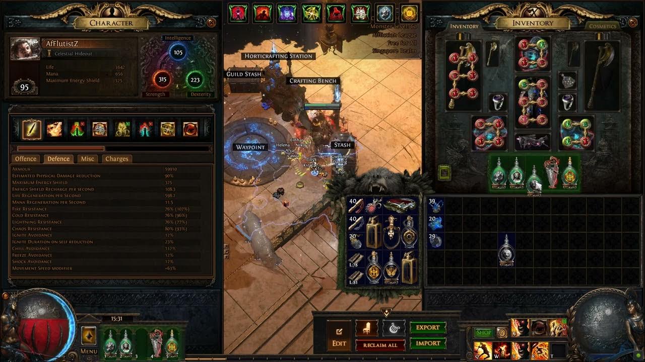 Path of Exile Utility Flask Immune to Freeze and chill during Effect with Mageblood YouTube