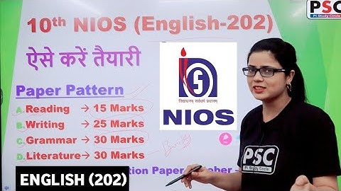 Nios Class 10 English 202 | English 202 की तैयारी ऐसे करें | Get 95 + in English 202
