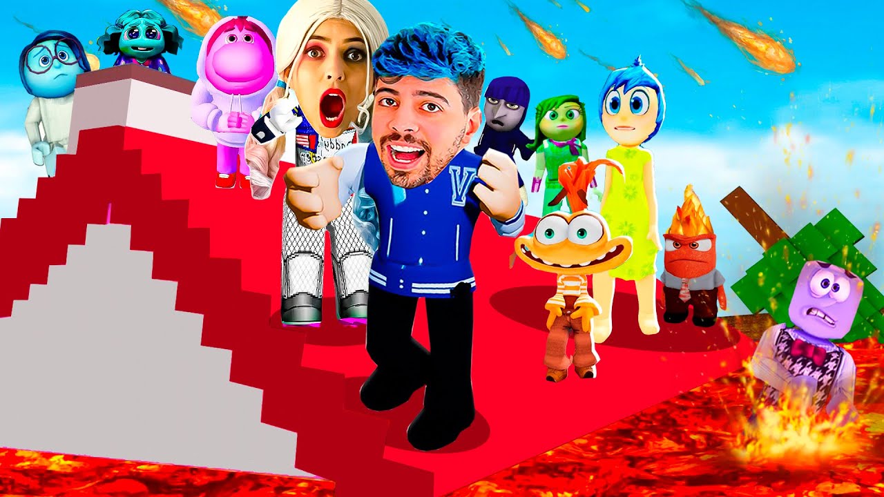 Roblox - DESAFIO DO CHÃO É LAVA COM AS EMOÇÕES DO DIVERTIDAMENTE 2 E VILÕES!! (O PISO É LAVA)