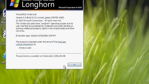 Installing Windows Vista Beta 1 Build 5112