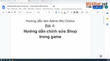 Hướng dẫn làm Admin MU Online Bài 4: Hướng dẫn chỉnh sửa Shop trong game
