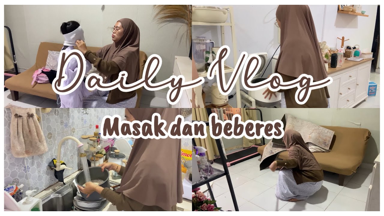 DailyVlog, aktivitas dari sore ke pagi hari, masak, urus anak dan beberes ! 