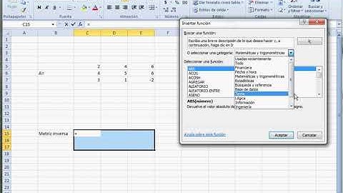 Inversa de matriz 3x3 con Excel