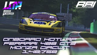 Ferrari 488 gt3 hotlap monza circuit (default setup) 1:48:758 [
assetto corsa]