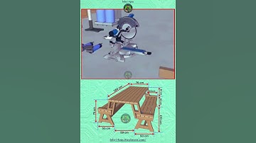 DIY Picnic Table with Benches Woodworking Project  Full Dimensions _ Download the Plan: Link in Bio