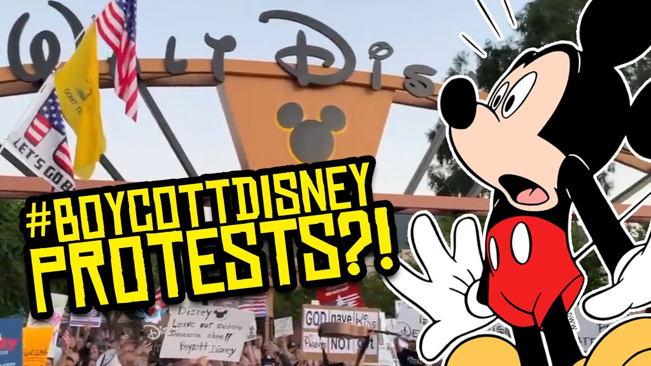 Boycott Disney Protestors at the Gates of Disney's California HQ