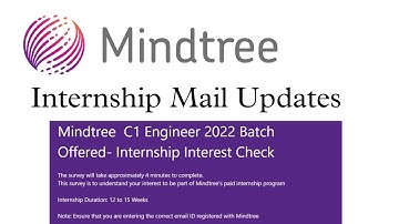 Mindtree Internship Mail 2022 , Mindtree C1 software engineer role
