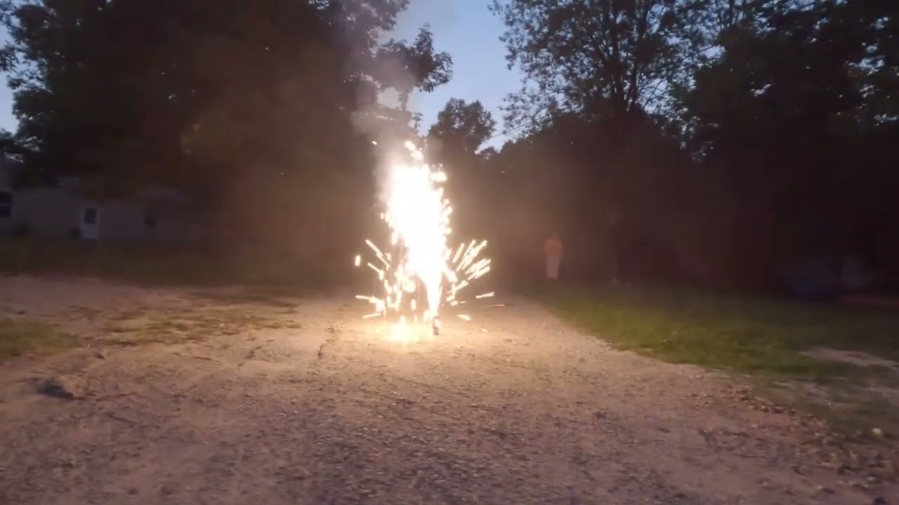 Fountain with sparks