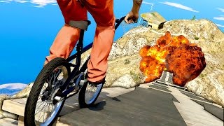 GTA 5 DEATH RACE & THE BIGGEST STUNT JUMP EVER!! | BMX Gameplay (GTA 5 Funny Moments)