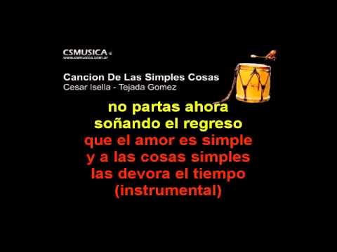 Folklore Cancion De Las Simples Cosas Karaoke -1 semitono