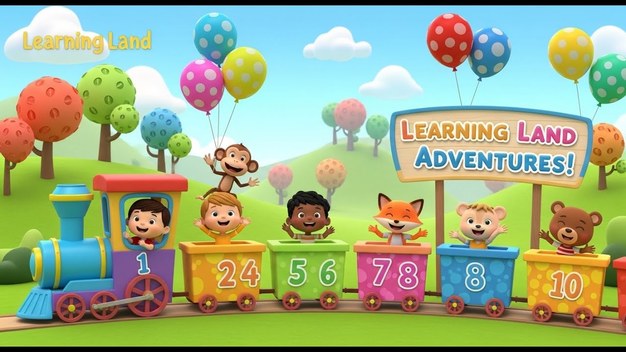 Train Ride Through Learning Land 🚂🎵 | Fun Educational & Nursery Rhymes for Kids 🧠👶