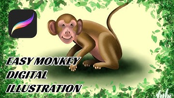 EASY DIGITAL ILLUSTRATION | Cartoon Monkey Time-lapse | Procreate on iPad Pro