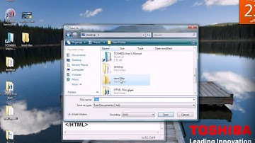 حفظ ملف notepad بصيغة HTML