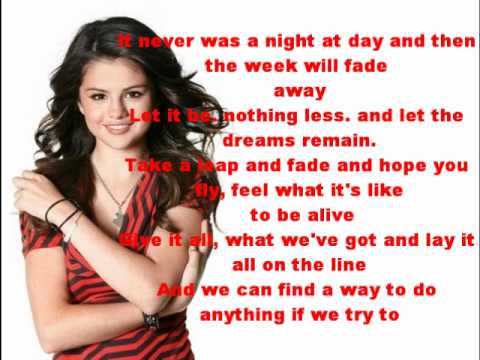 Live Like Theres No Tomorrow Selena Gomez Lyrics