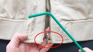 Even if the zipper on your clothes breaks, you can fix it with a straw without spending money