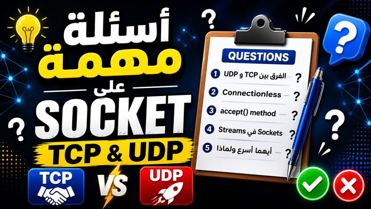 03 - 3| أسئلة امتحانات TCP & UDP في Java | Socket Programming - YouTube