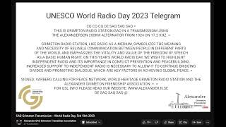 SAQ - World Radio Day, February 13th 2023