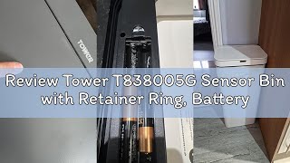 Review Tower T838005G Sensor Bin with Retainer Ring, Battery-Operated, 50L, Grey
