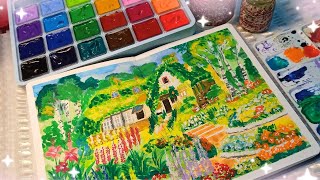 Studio Ghibli Gouache painting🌿Kiki's delivery service🎀timelapse screenshot 2