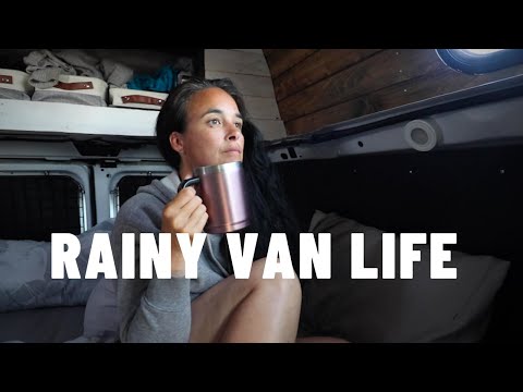 RAINY MORNING, most people will not go outside/ Traveling full time in van/ Camping in rain