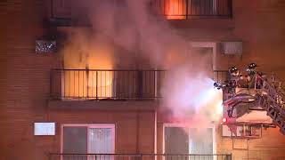 Firefighters battle apartment fire in the freezing cold in Woodmere