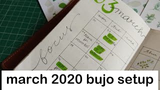 march 2020 bullet journal setup