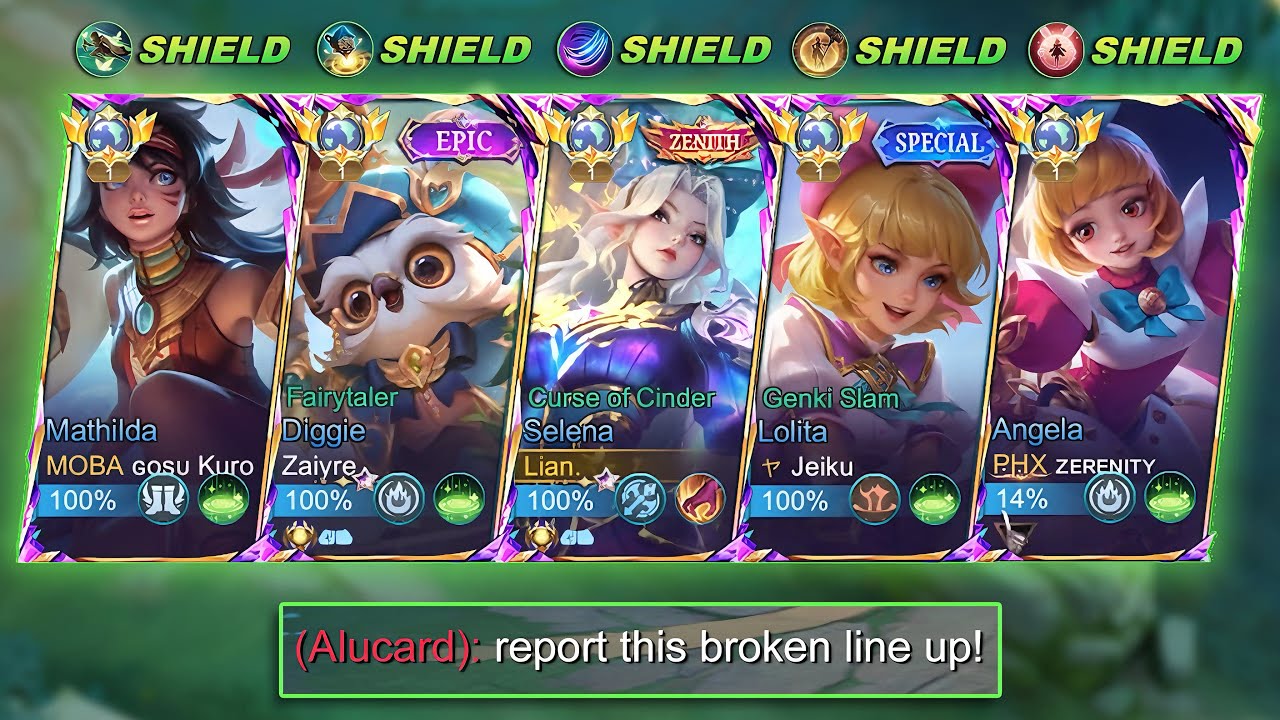 CURSE OF CINDER SELENA + 4 HEALERS WITH SHIELD IN RANK GAME! - UNLI SAVAGE!! (this is illegal)