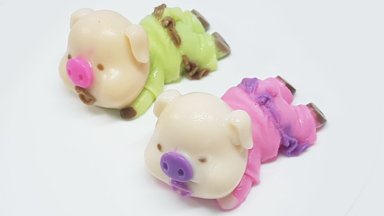 วุ้นแฟนซี I สอนทำวุ้นหมูแก้มยุ้ย วุ้นหมูกะทิ พร้อมเทคนิคการหยอดแสนง่าย! - Pig Jelly